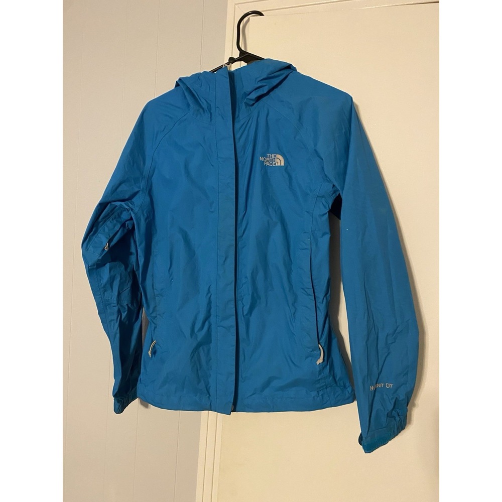 Women's North Face Hooded HyVent Jacket Size Small Blue Hooded
